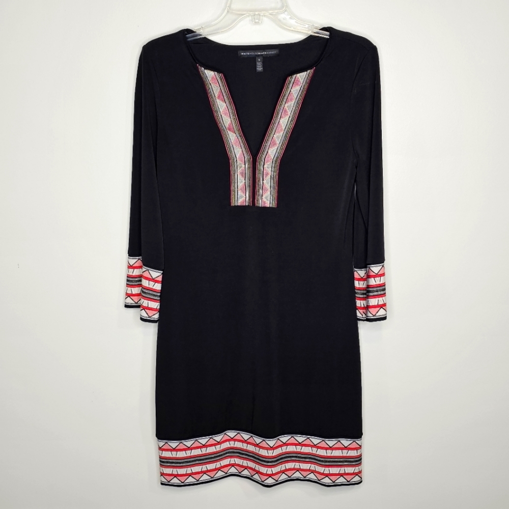 Black Pullover Shirt Dress Freestyle Loose Feminine Size Small